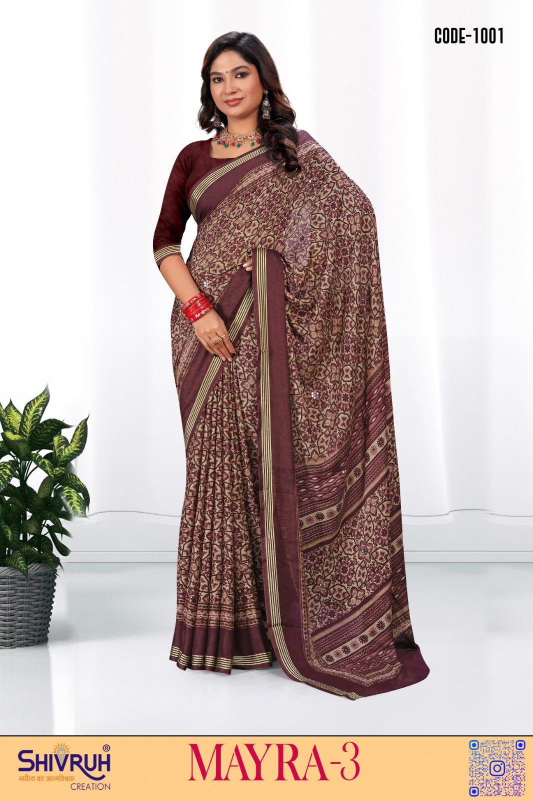 SHIVRUH Fancy Saree in Moss Fabric – Full Drape Look