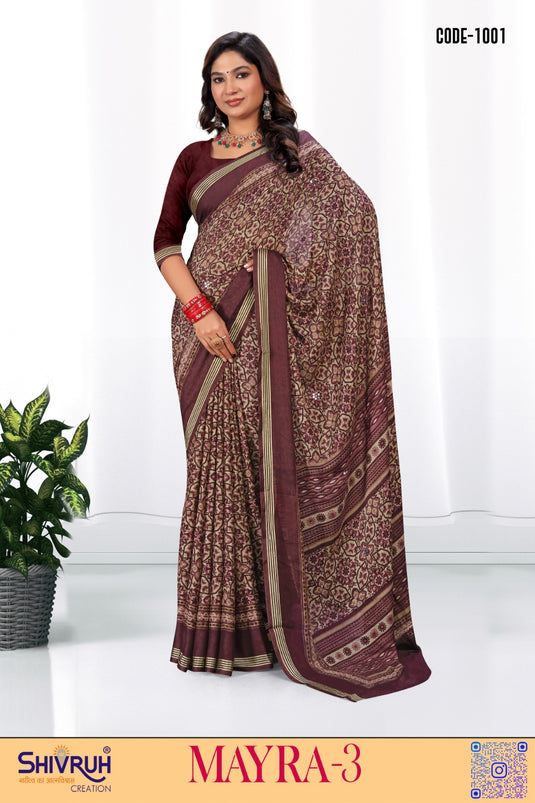 SHIVRUH Fancy Saree in Moss Fabric – Full Drape Look