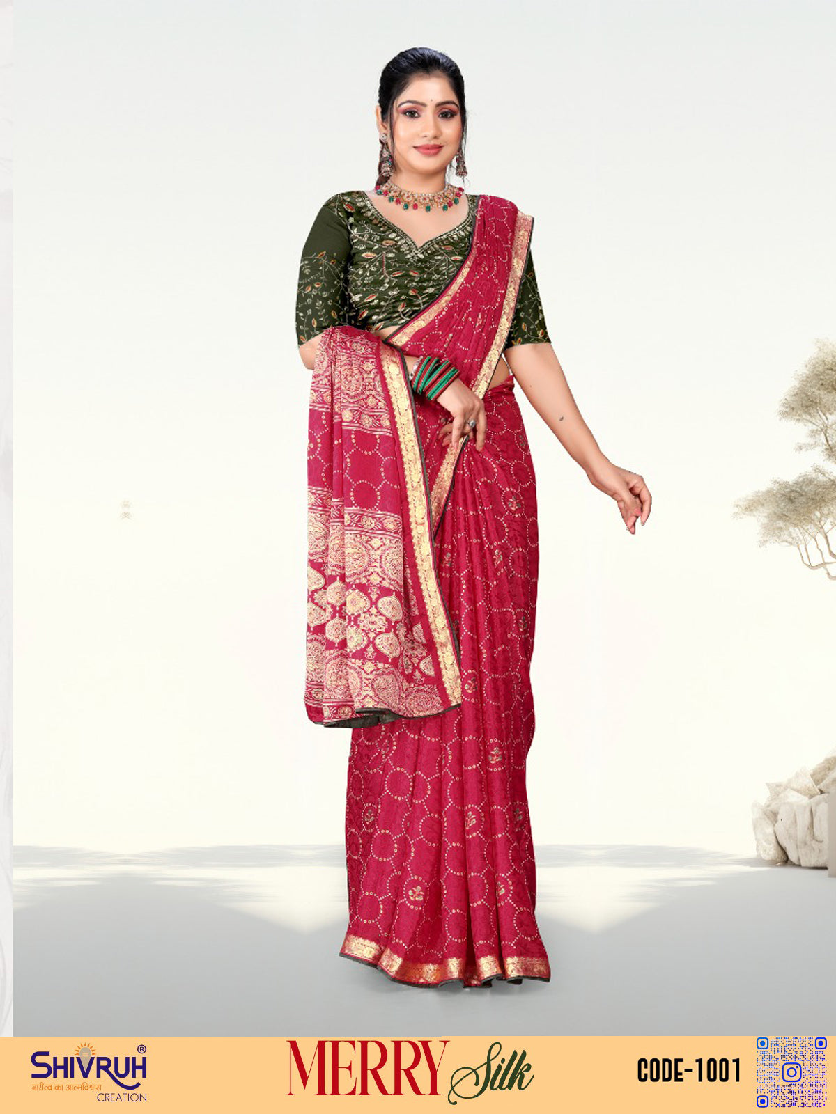 Trending SHIVRUH saree with modern blouse styling