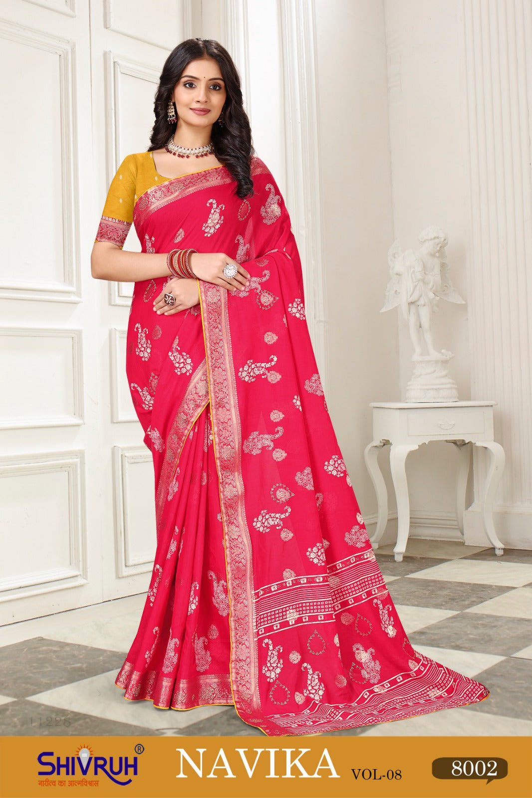 Rajasthani lehriya saree in festive tones