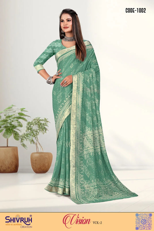 Chiffon Woven Viscose Embellished saree for women