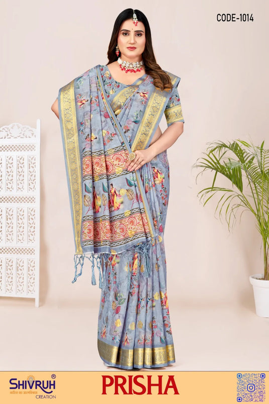 Leisure lehariya saree in soft pastels for casual wear
