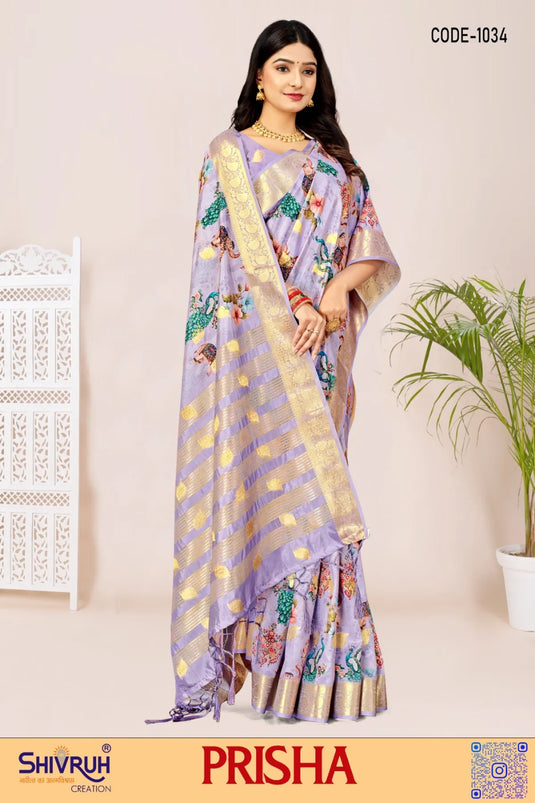 Half saree in kanchipuram style with pattu skirt