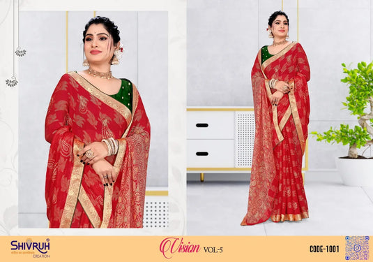 Magnificent Chiffon Embellished Woven Viscose Saree for women