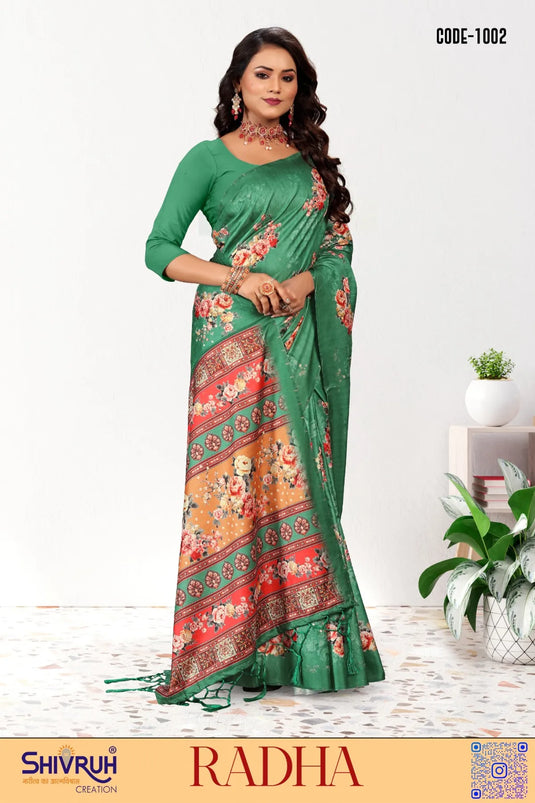 New saree with attached blouse and seams