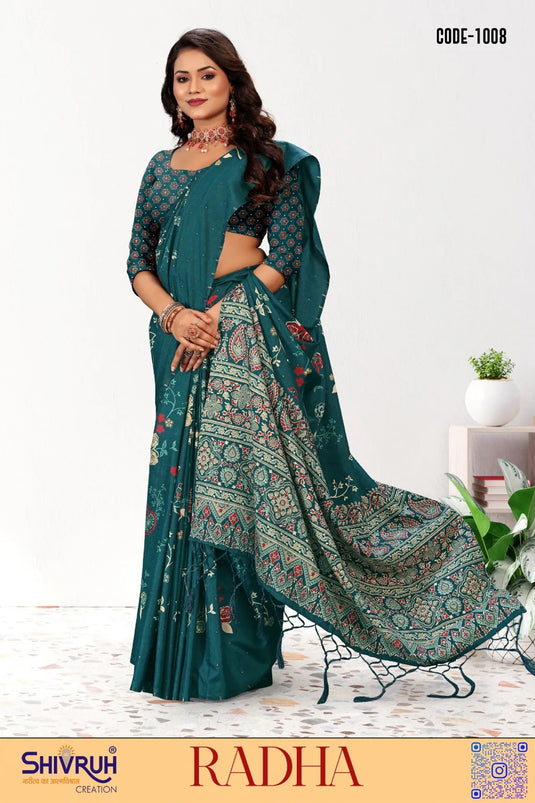 Trending saree with pleated pallu and belt
