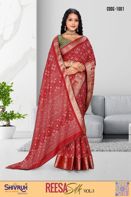 Half saree styled using contemporary drape