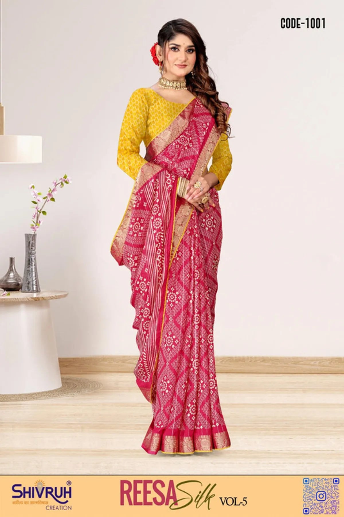 Saree for women in coral with embroidery