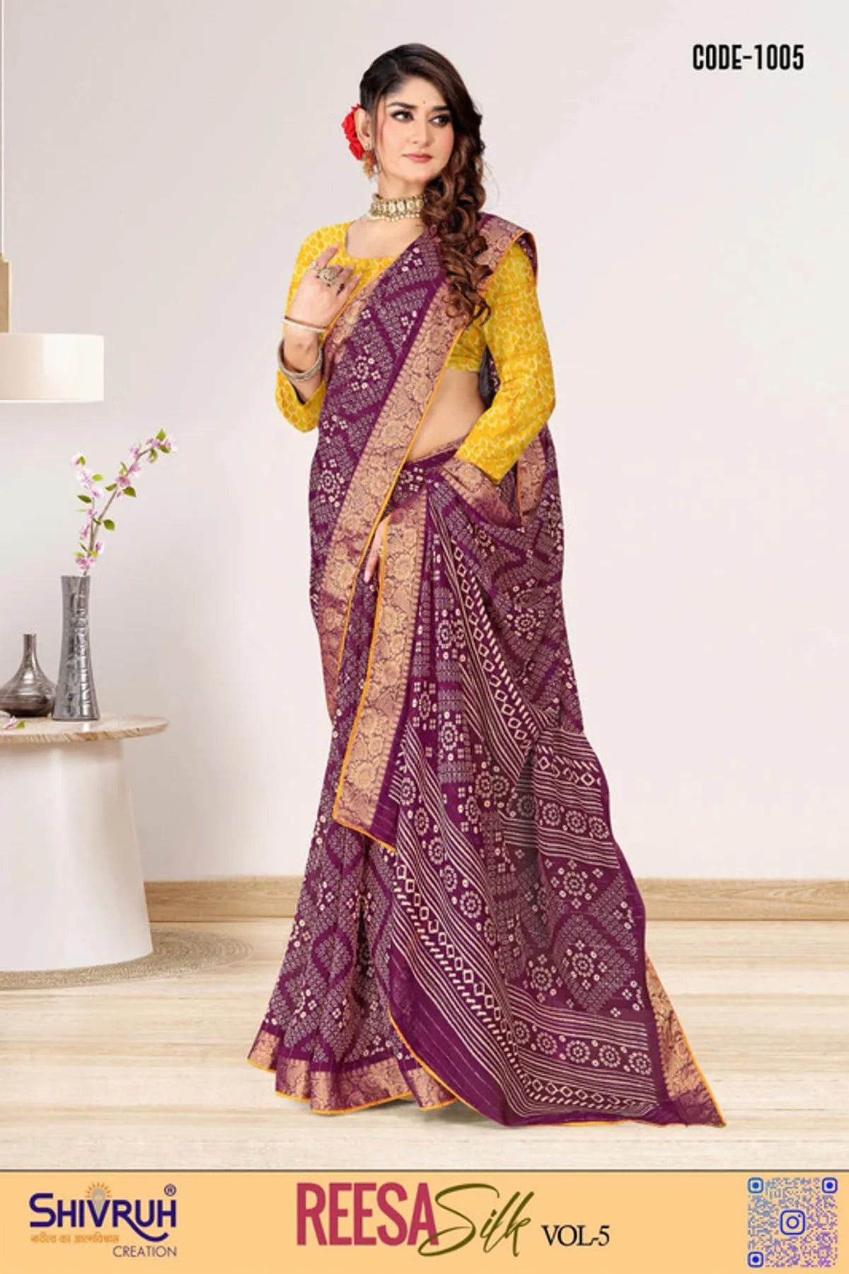 Workwear sarees in subtle prints and muted tones