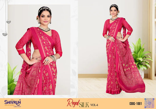 Moss Chiffon Paisley Printed Saree for women