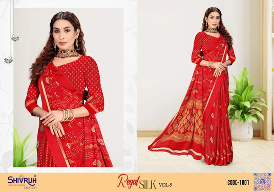 Moss Chiffon Laheriya Bandhej Saree for women