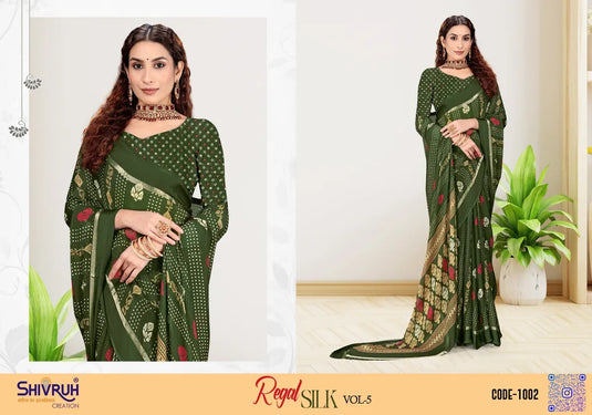Moss Chiffon Laheriya Bandhej Saree for women