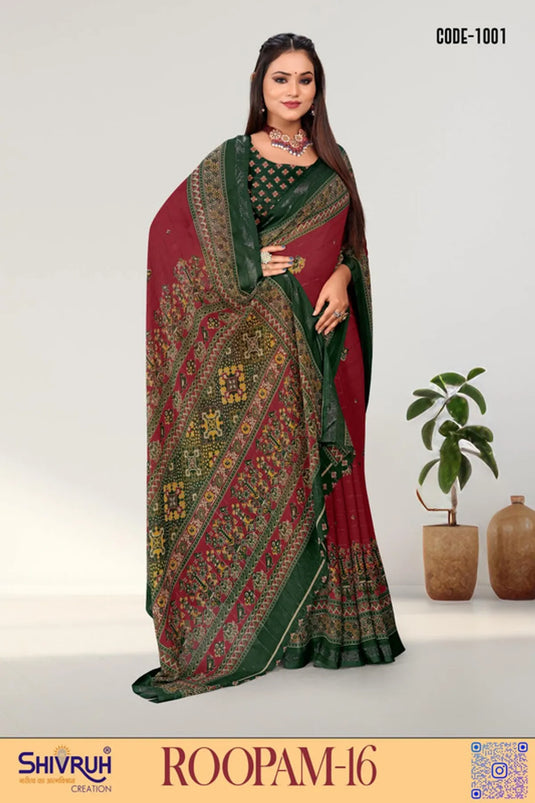 Printed Georgette Festival wear saree