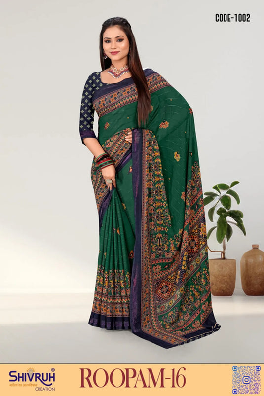 Printed Georgette Festival wear saree
