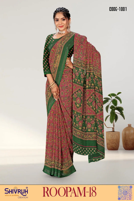 Georgette Floral design saree for women