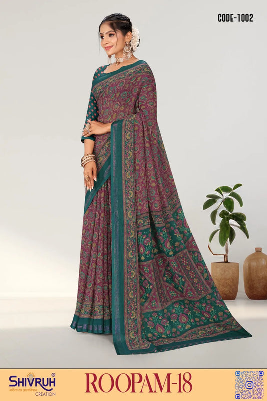 Georgette Floral design saree for women