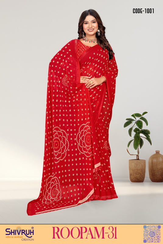 Soft lehariya saree in light green shade