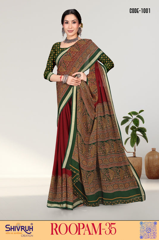 Lightweight leheriya saree perfect for summer wear.