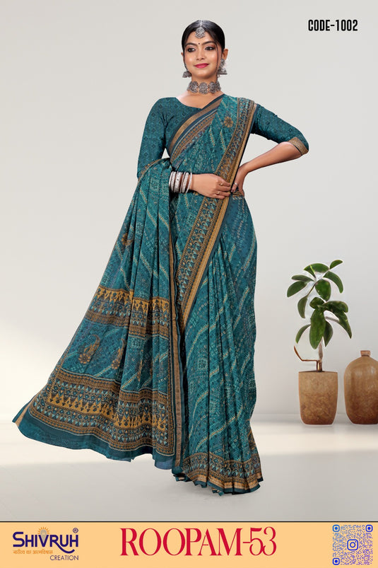 Premium Silk Saree with Stylish Saree Blouse Designs