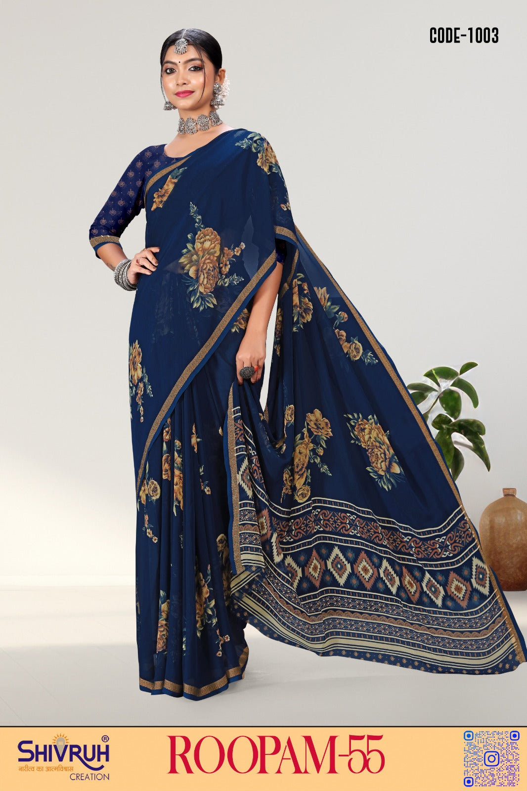 New saree in soft georgette by SHIVRUH – alternative to silk saree with a modern twist