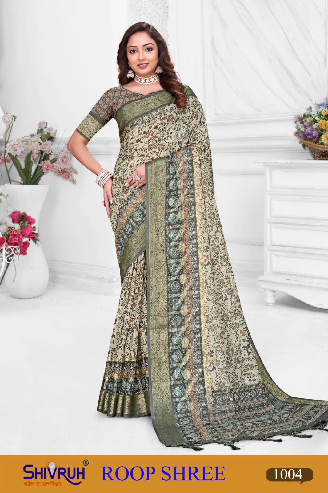 Soft silk saree with temple border by SHIVRUH.