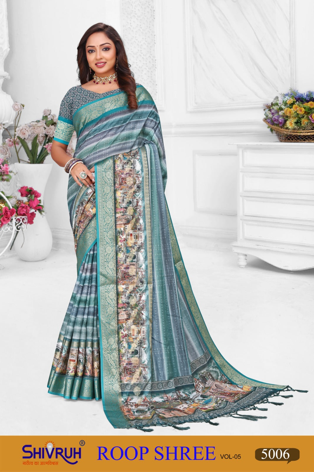 Traditional red Banarasi saree by SHIVRUH for brides.