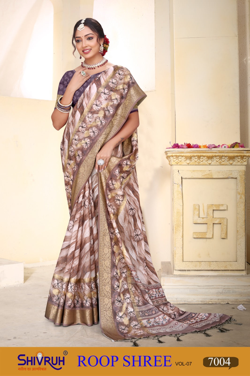 Hot saree look in bold red by SHIVRUH for special occasions.