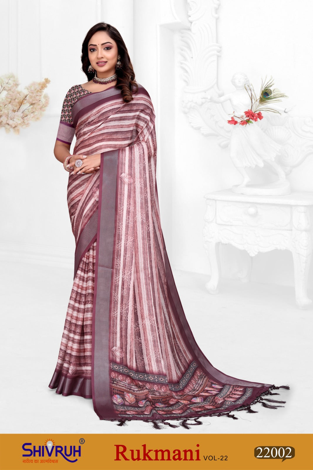 Soft chiffon saree for women in pastel hues