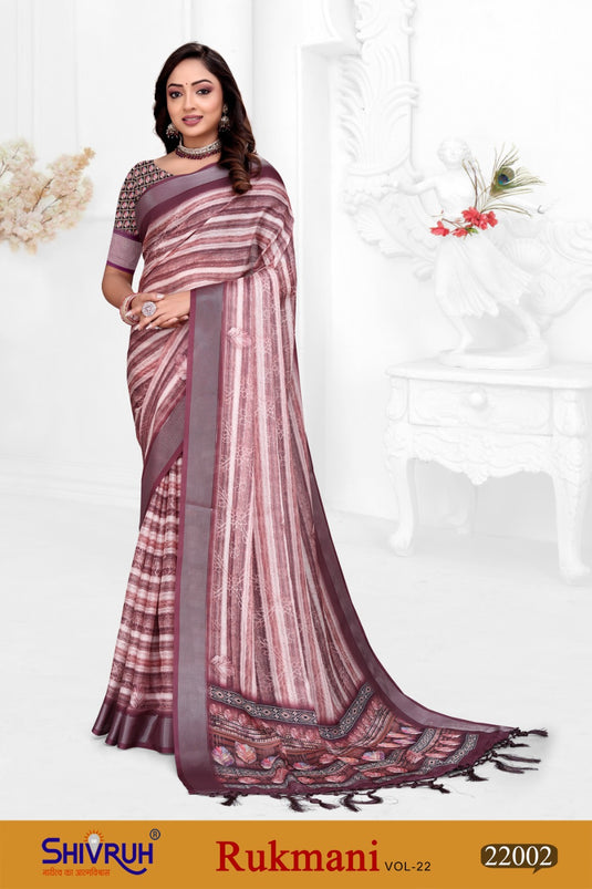 Soft chiffon saree for women in pastel hues