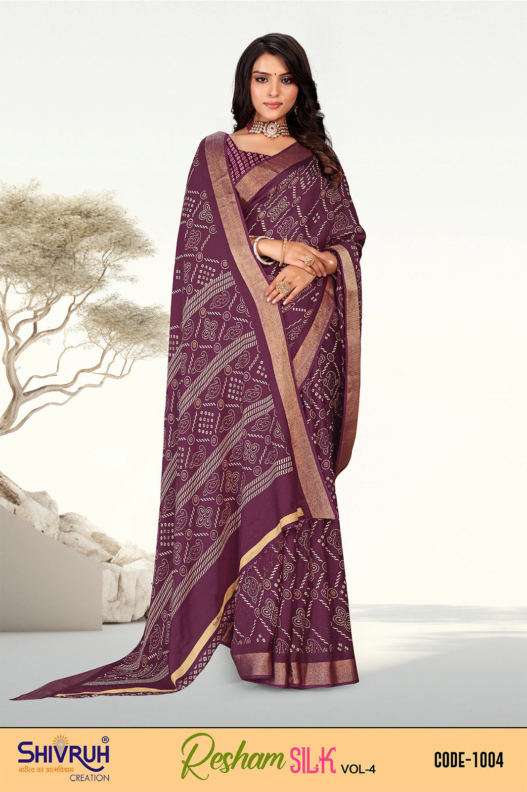 Women saree in dual-tone georgette