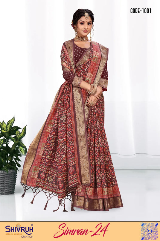 Half saree in South Indian half-drape style