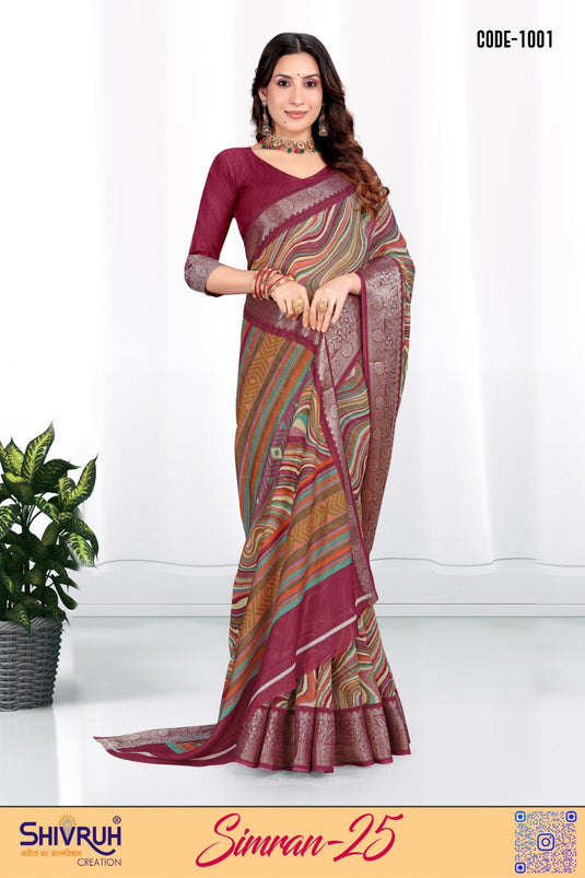 Half saree look with layered lace and embroidered blouse
