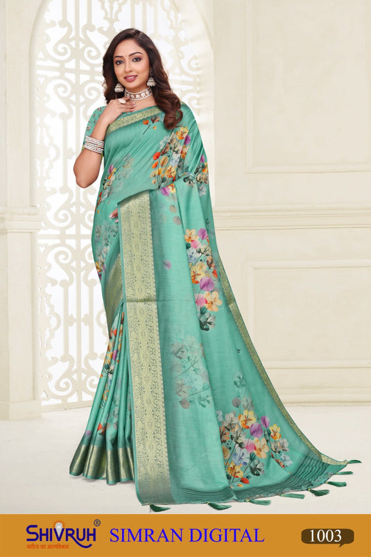 Printed lehariya saree for day weddings