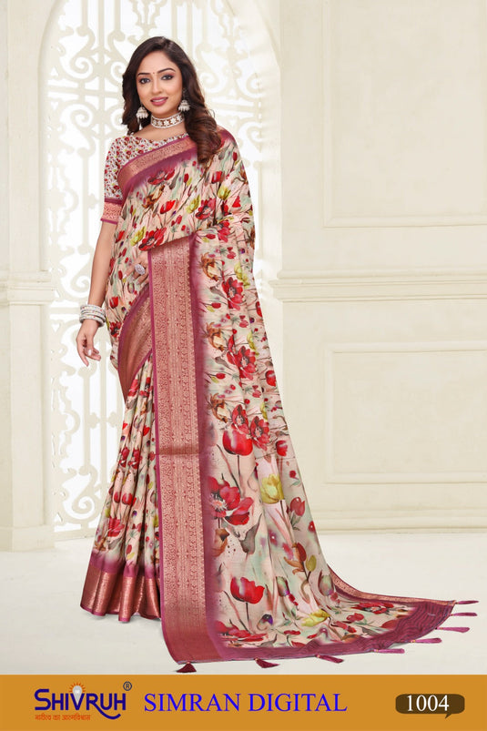 Classic lehriya saree with foil print