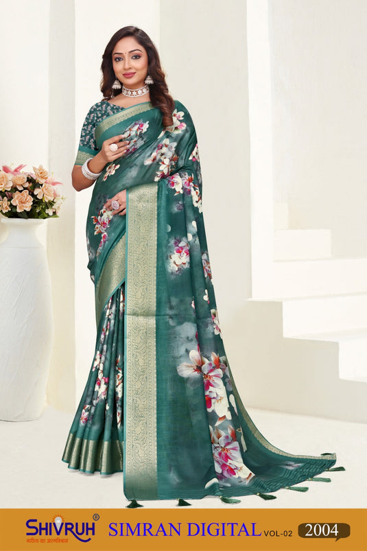 Hot party wear saree with metallic touch