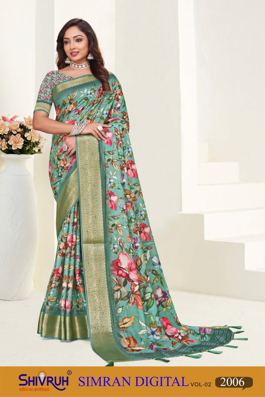 Half saree with frill and net overlay