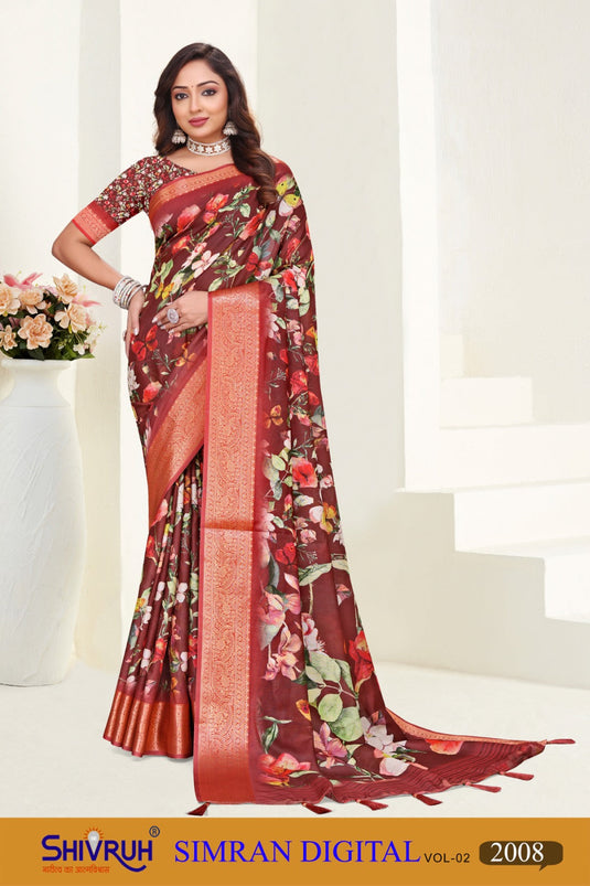Elegant sarees with kalamkari prints