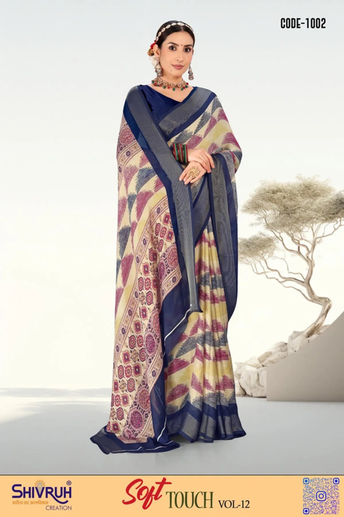 New saree arrival in digital floral print by SHIVRUH