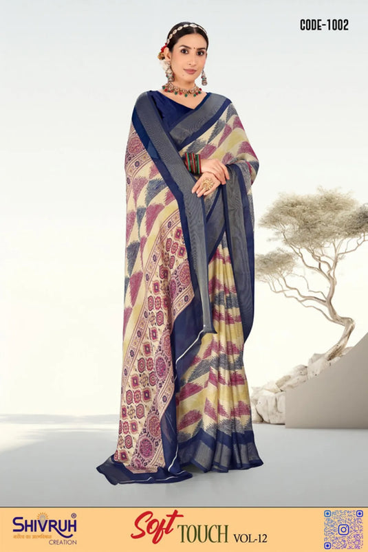 New saree arrival in digital floral print by SHIVRUH