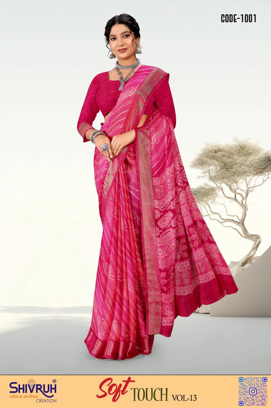 Digital Print Moss Chiffon Party wear saree