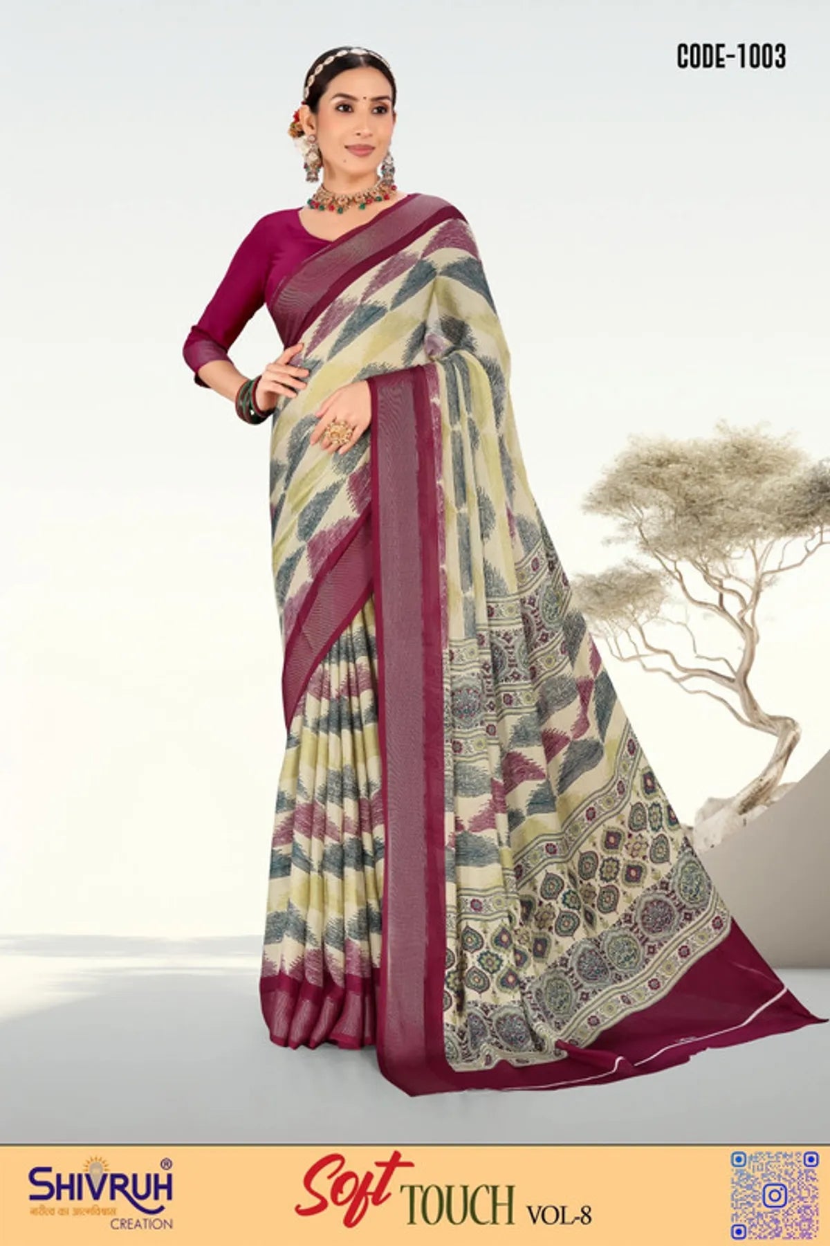 Elegant saree for women in pastel pink georgette