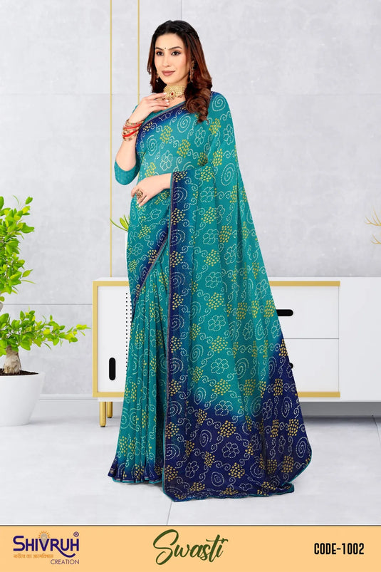 Georgette Bandhani design saree for women