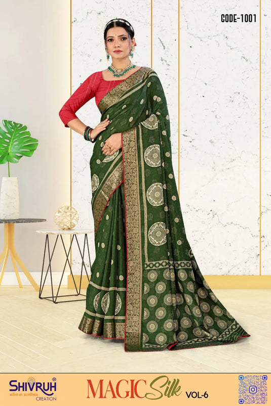 Women's Georgette Brasso cut Swarovski Saree