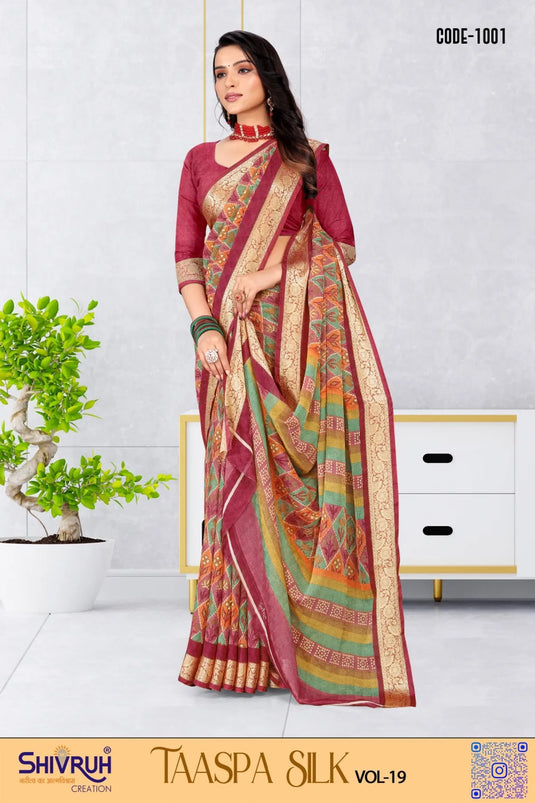 Cotton African wax design saree for women