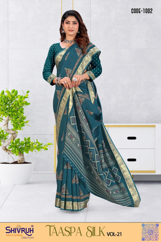 Cotton Hand Block design saree for women