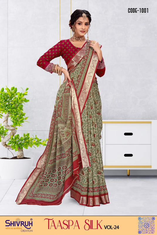 Trending saree with modern blouse and waist belt