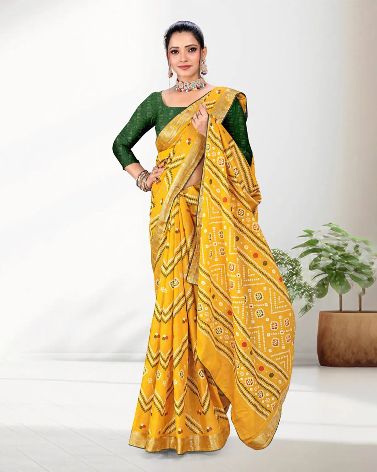 Hot saree in teal with metallic sheen