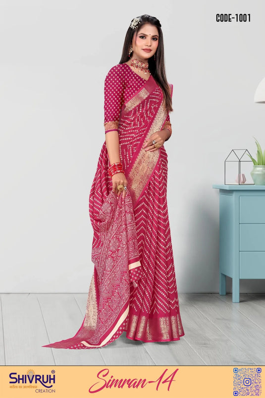 Light lehariya saree in azure with zari details