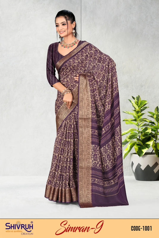 Royal silk saree with brocade pallu details