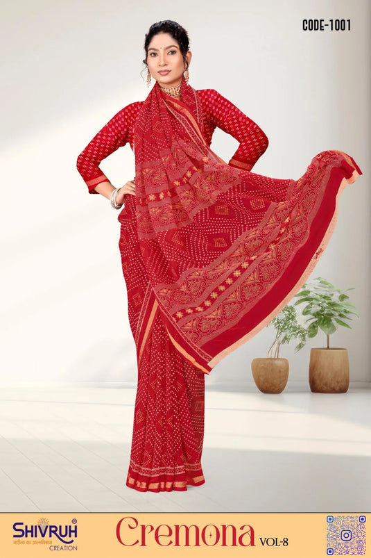 Glamorous Georgette Print Fancy Saree